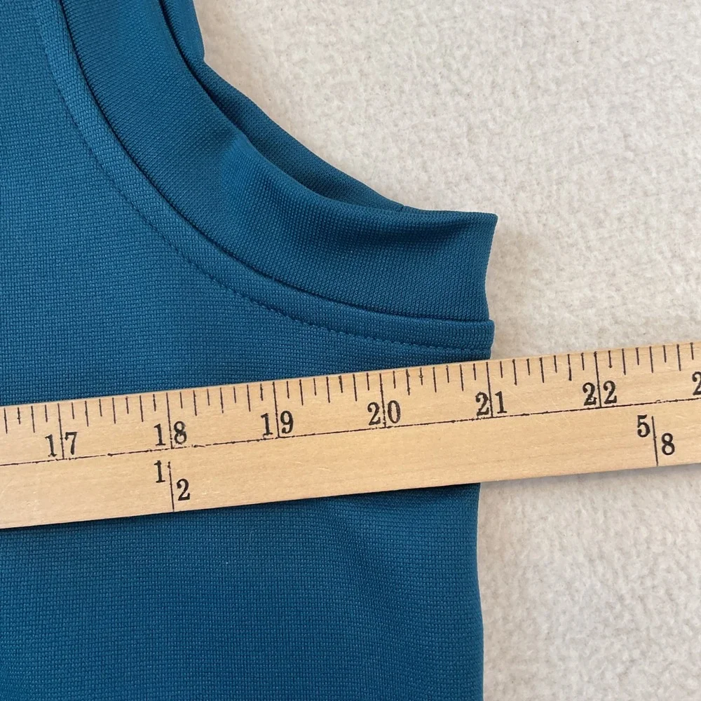 Pebble Beach Performance Mens Teal Blue Quarter Zip Golf Vest Size Small